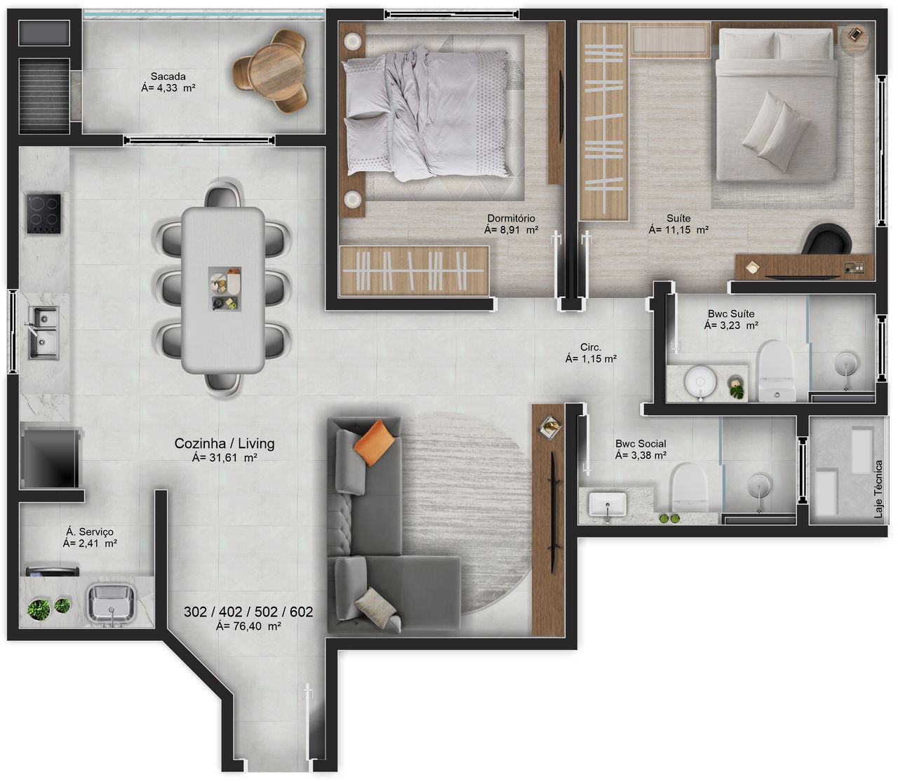 Apartamento 2 quartos para venda no bairro Meia Praia em Navegantes